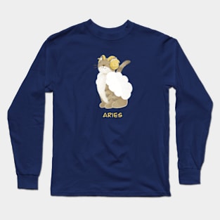 Aries cat zodiac sign Long Sleeve T-Shirt